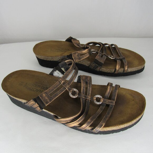 Naot BETTY Bronze Metallic Slide Sandal Women's 40 9 - Picture 5 of 8